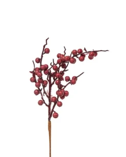 Addobbo Tralcio Bacche Burgundy 38Cm Per Decorazioni Natalizie