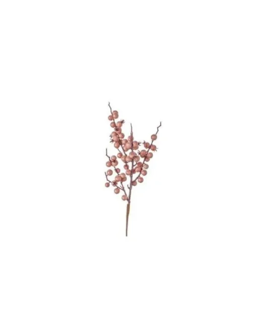 Addobbo Tralcio Bacche Cipria 38Cm Per Decorazioni Natalizie