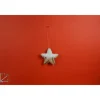 Addobo Stella Innevata Di Legno 13Cm Per Albero Di Natale
