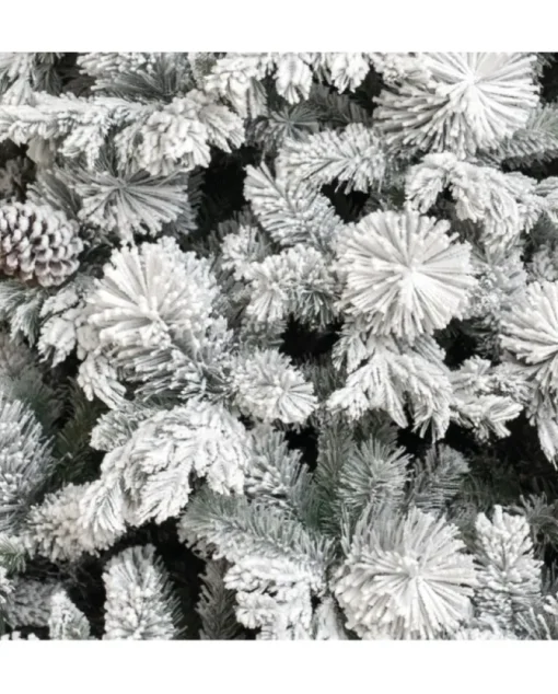 Albero Di Natale Bianco Innevato Big Sky Con Pigne 210 Cm | Chianese