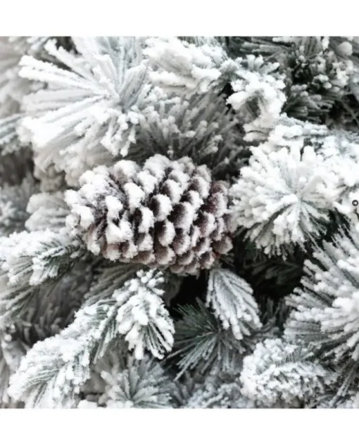 Albero Di Natale Bianco Innevato Big Sky Con Pigne 180Cm | Chianese