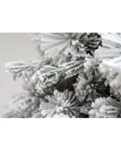 Albero Di Natale Bianco Innevato Big Sky Con Pigne 210 Cm | Chianese