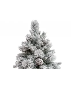Albero Di Natale Bianco Innevato Big Sky Con Pigne 210 Cm | Chianese