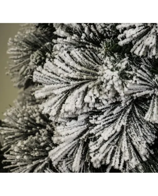 Albero Di Natale Carey Bianco Innevato H210 Cm Montaggio A Gancio