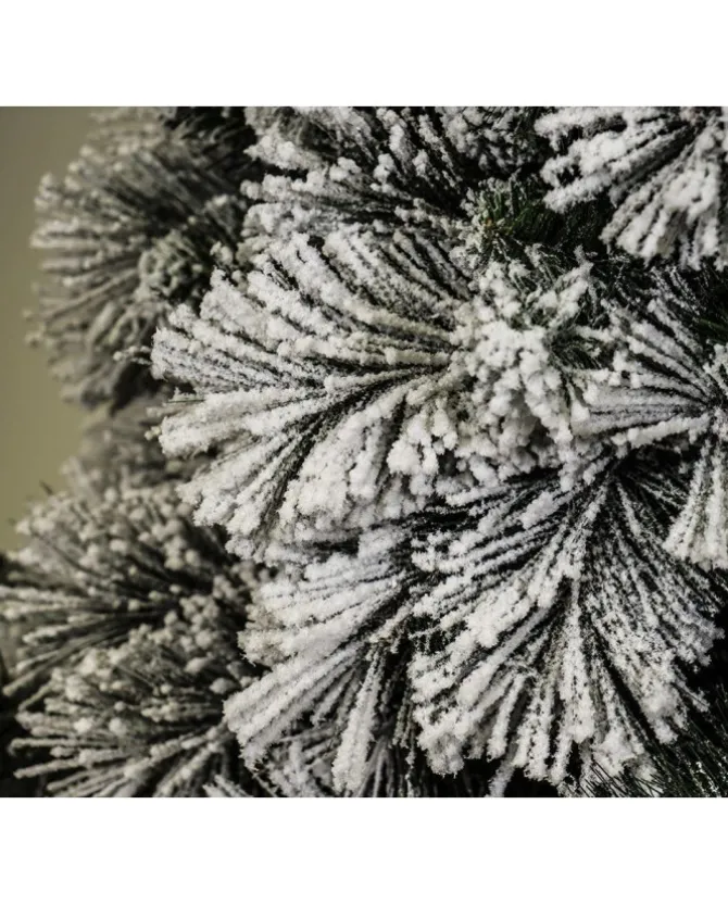 Albero Di Natale Carey H180 Cm Bianco Innevato Montaggio A Gancio