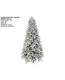 Albero Di Natale Modello Acero Del Gargano Innevato Cm 180