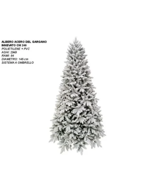 Albero Di Natale Modello Acero Del Gargano Innevato Cm 240