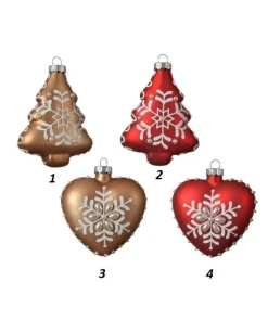 Appendini Di Vetro 2 Modelli 80Mm Per Albero Di Natale 1Pz