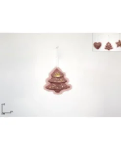 Appendino Addobbo Alberello Velluto Rosa 10 Cm Per Albero Di Natale 1 Pz