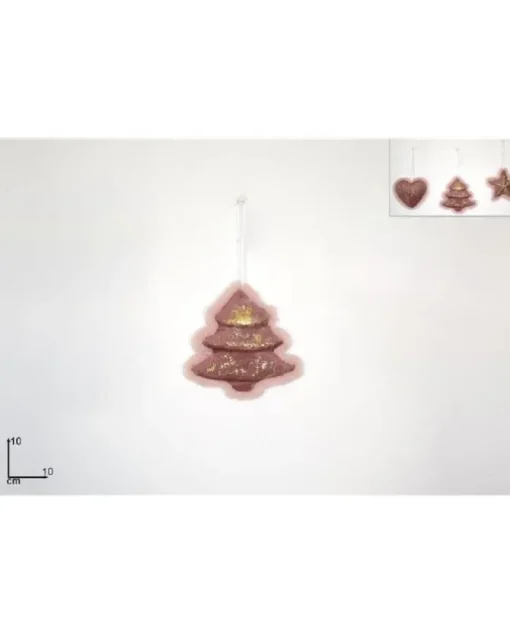 Appendino Addobbo Alberello Velluto Rosa 10 Cm Per Albero Di Natale 1 Pz