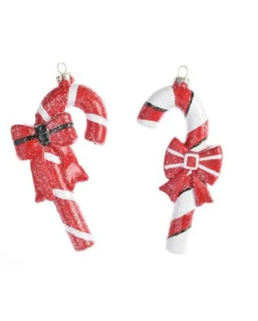 Appendino Addobbo Bastoncino Di Zucchero Di Plastica Per Albero Di Natale 7,5X14