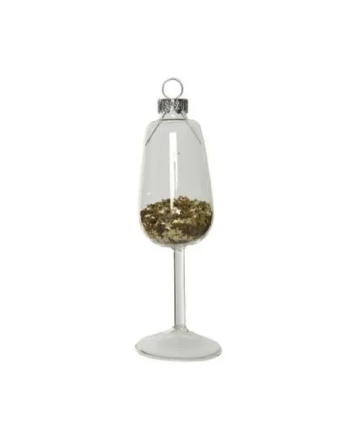 Appendino Addobbo Bicchiere Di Vino In Vetro Con All'Interno Stelline D'Orate