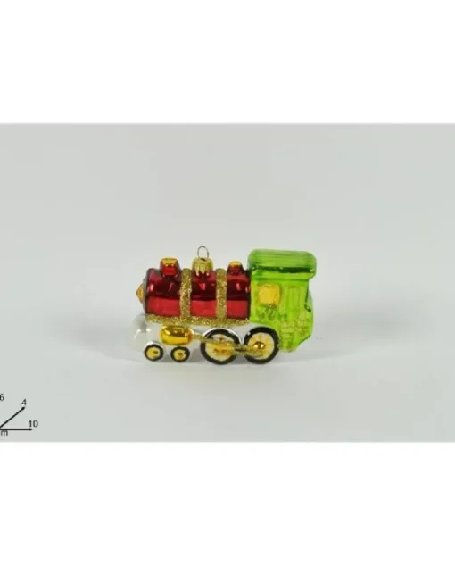 Appendino Decorazione Trenino Di Vetro Per Albero Di Natale 6X4X10Cm
