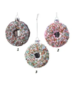 Appendino Di Vetro Ciambella O9 Cm Per Albero Di Natale 1Pz