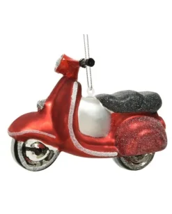 Appendino Di Vetro Vespa Rossa Per Albero Di Natale 1Pz