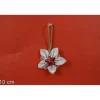 Appendino Fiore Natalizio 10Cm Bianco Per Decorazioni Di Natale