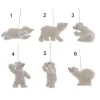 Appendino In Plastica Orso Polare Glitteratoiridescente 6 Sogetti 8,5 Cm