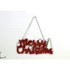 Appendino Merry Christmas Legno Con Tessuto