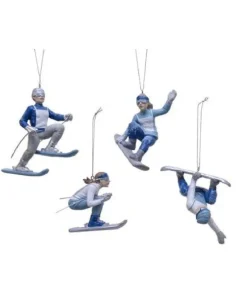 Appendino Per Albero Di Natale Sciatore Con Sci E Snowboard