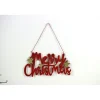 Appendino Scritta Merry Christmas Legno E Tessuto 11X21Cm