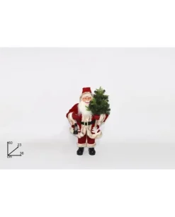 Babbo Natale Abito Alcantara Con Pelliccia 60X23X36 Cm