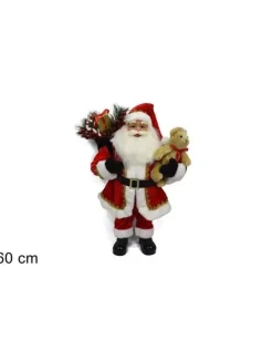 Babbo Natale Con Orsacchiotto 60 Cm