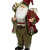 Babbo Natale Con Racchette E Lanterna 80Cm