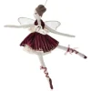 Bambola In Velluto Bordeaux 56X4Cm