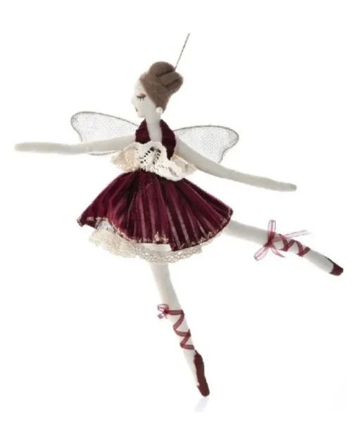 Bambola In Velluto Bordeaux 56X4Cm