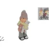 Bimbo Con Orsetto In Ceramica Con Abiti In Stoffa 45 Cm