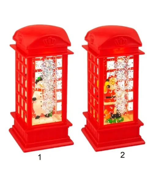 Cabina Telefonica In Plastica Con Girante Ad Acqua Led Fissa Bo Indoor 2Ass