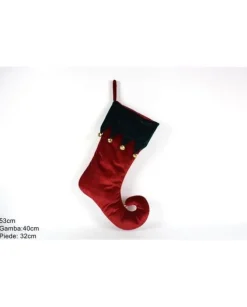 Calza Elfo Con Campanellini 53Cm Da Apendere Al Camino
