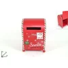 Cassetta Porta Lettere Rossa Di Babbo Natale In Metallo 20X12X13Cm