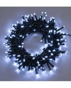 Catena Lineare Luci 320 Led Bianco Con Controller 12,8 Mt Per Albero Di Natale