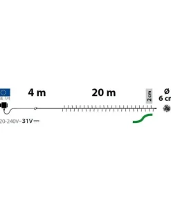 Catena Lineare Nastro Minicluster O6Cm Nslg-Mhd 1000 Miniled Bianco Caldo 4+20M