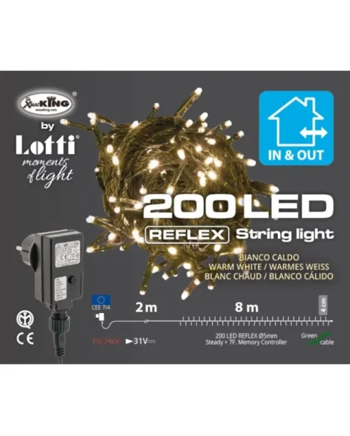Catena Lineare Tl-C 200 Led Bianco Caldo O5Mm Reflex, Memory Controller 8 Giochi