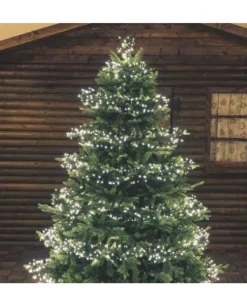 Catena Luci 320 Led Bianco Caldo 12,8Mt Con Giochi Di Luce Per Albero Di Natale