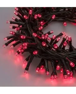 Catena Luci 300 Led Rossi 12,5 Mt Con Timer Per Albero Di Natale