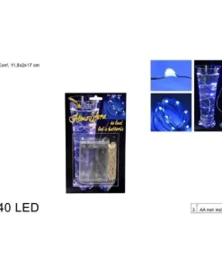 Catena Luci A Batteria 40 Led Luce Blu Per Albero Di Natale E Decorazioni