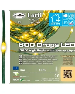 Catena Mtl 600 Gocce Led 4+45M Cavo Verde