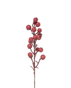 Confezione 12 Bacche 25Cm Rosse Per Decorazioni Di Natale
