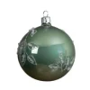 Confezione 6 Palline Decorate Verde Salvia 8 Cm