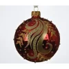 Confezione 6 Palline In Vetro Decorate Rosso