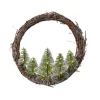 Corona In Legno Di Salice Con Pinetti In Miniatura Con Luci Led