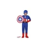 Costume Vestito Di Carnevale Super Capitano Bambino Da 7S A 10Xl