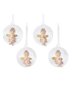 Decorazione Angioletto In Sfera Trasparente