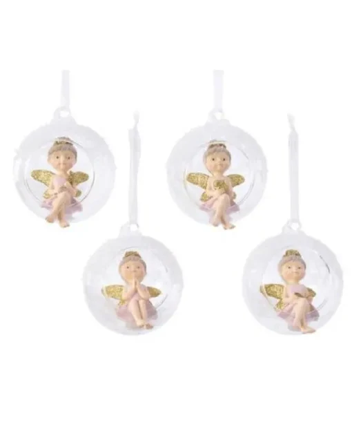 Decorazione Angioletto In Sfera Trasparente
