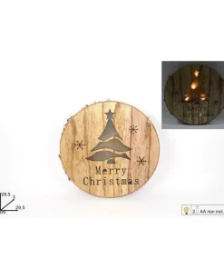 Decorazione Natalizia In Legno Con Luci Merry Christmas 29,5X3X29,5