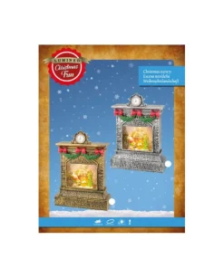 Decoro Camino In Plastica Con Effetto Fiamma Led Due Colori Assortiti
