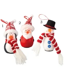 Decoro Da Albero Appendino Babbo/Pupazzo/Pinguino Con Led